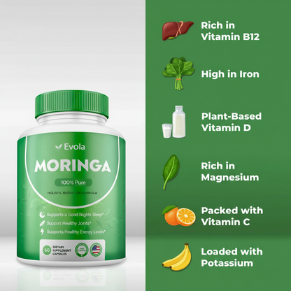 Evola Moringa Capsules - Pure Energy & Gut Support